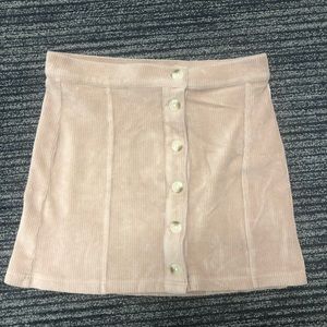 Corduroy Button Up Mini Skirt in Pale Pink from REWASH.